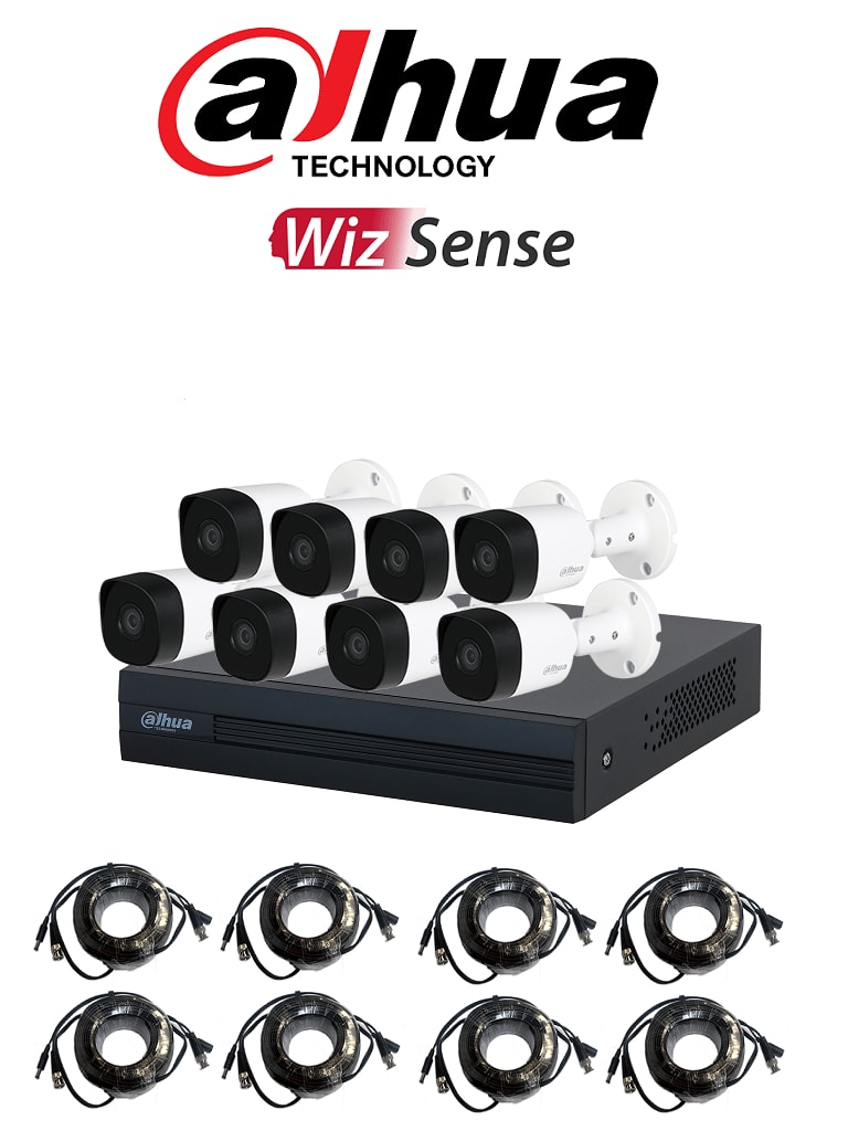 Kit vidéosurveillance HDCVI : enregistreur 8 canaux + 8 caméras - Dahua