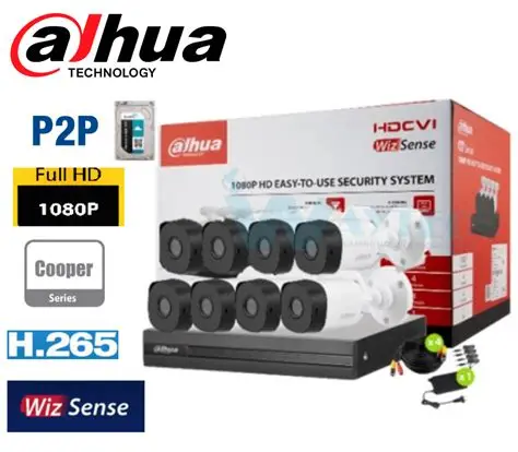 Kit vidéosurveillance HDCVI Cooper 2MP : 8 caméras + enregistreur 8 canaux - Dahua